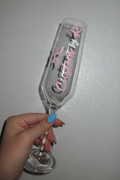 Custom painted champagne flute by Kerry