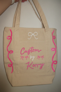 Custom hand-painted tote bag by Kerry - vibrant colors